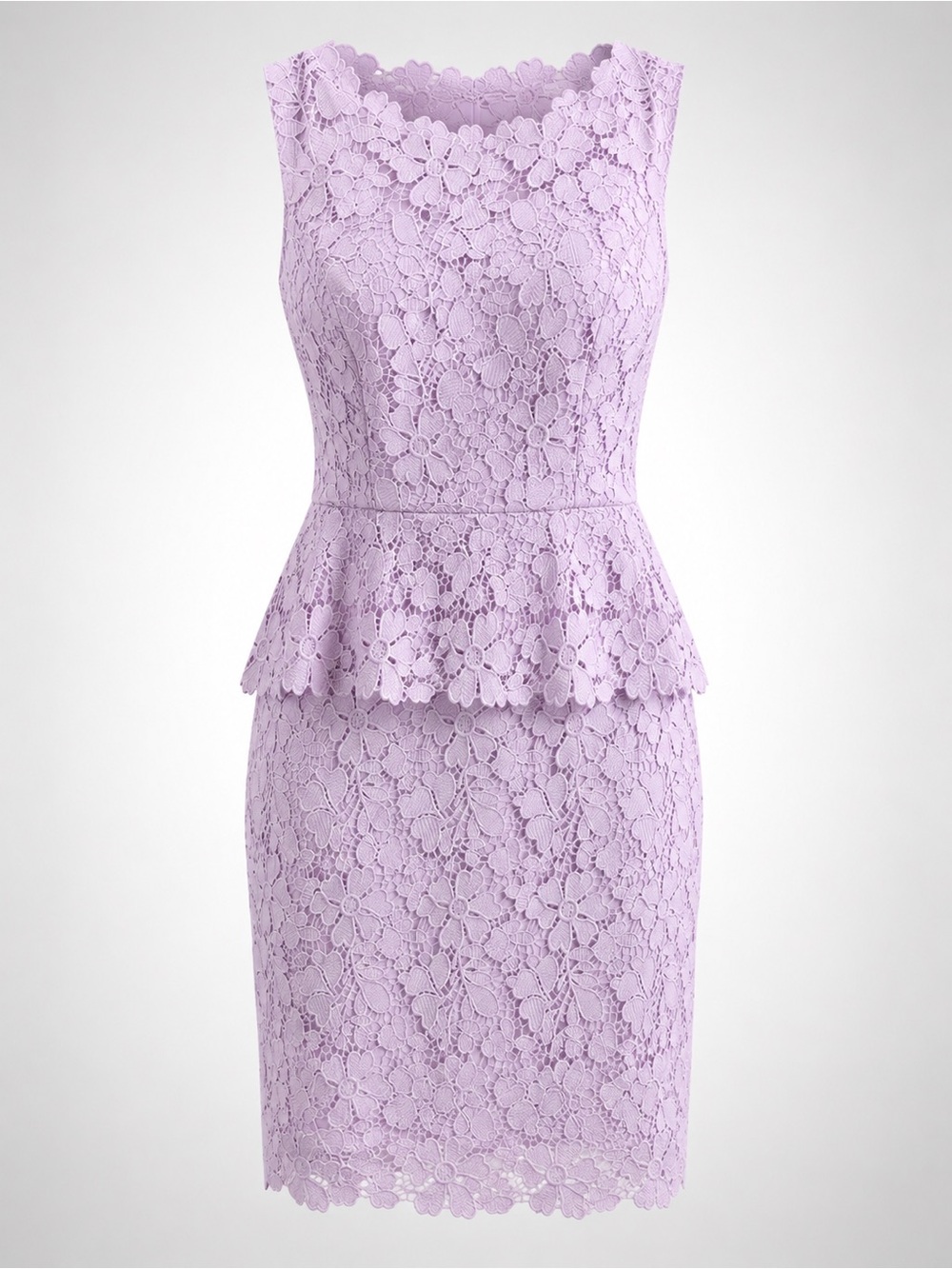 Talbots Lavender Lace Peplum Sheath Dress, NWT, 12